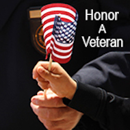 Veteran and Boy holding American flag